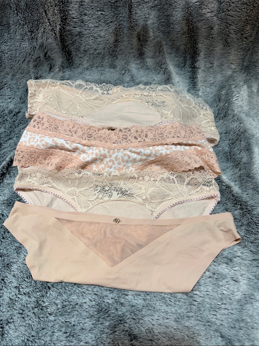Victoria’s Secret Women’s Lace & Seamless Bikini Panty Set - Blush, nude